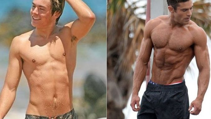 Zac Efron before and after steroids
